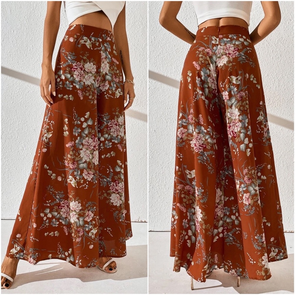Boho Plus Wide Leg Palazzo Pants - Picture 5 of 10